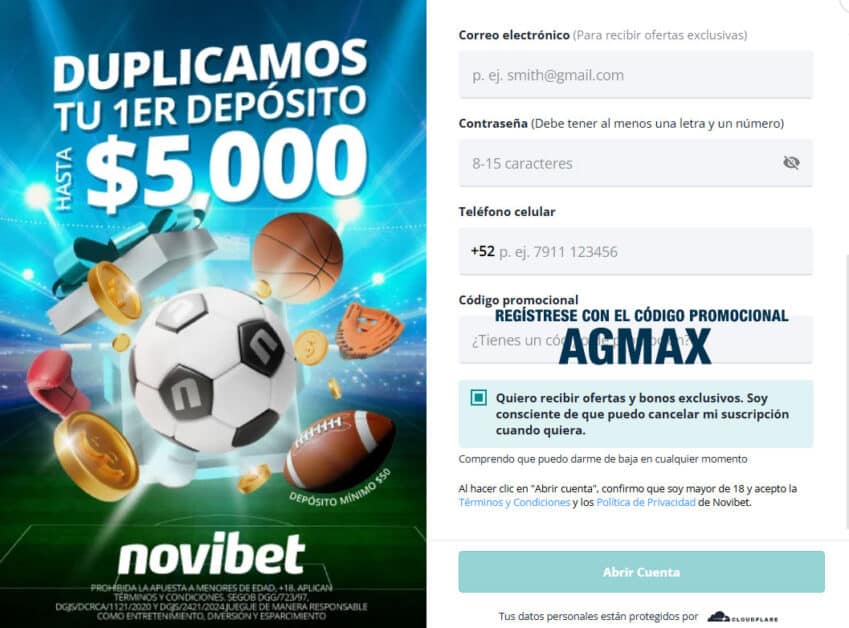 México - Código Promocional Novibet: AGMAX