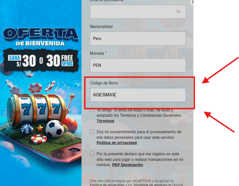 código promocional AGESMAX