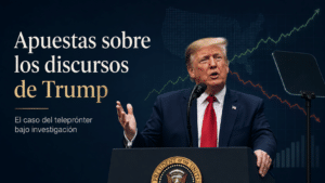 Apuestas sobre los discursos de Trump: el caso del teleprónter que pone bajo foco a los mercados predictivos